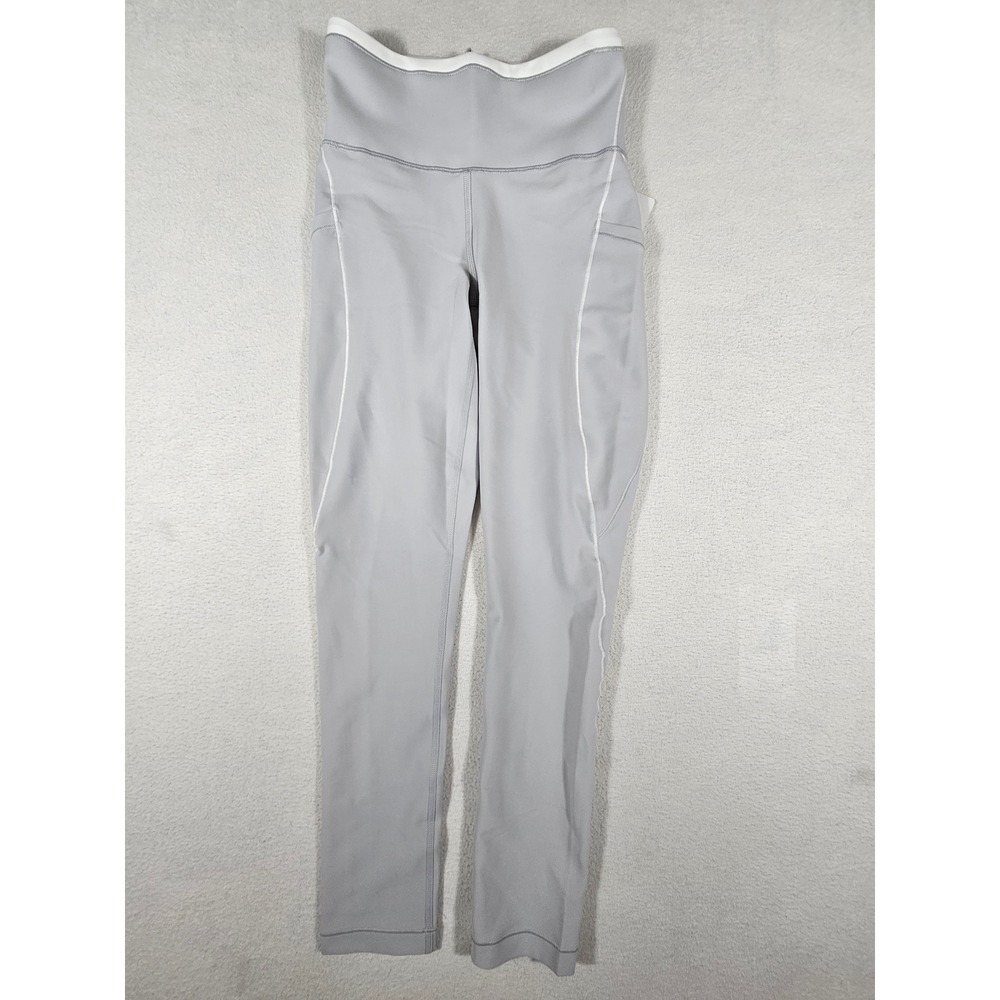Athleta Interval Stash Tipped 7/8 Tight Grey White XXS 410371-02
